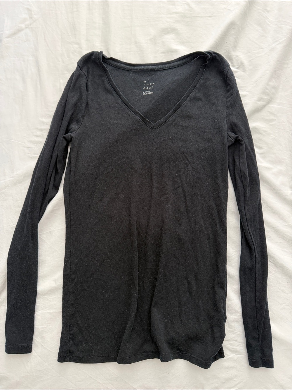 a new day Black V-Neck Long Sleeve Tee